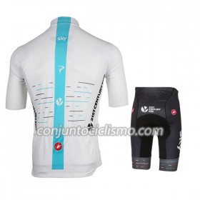 Conjunto Maillot + Culotte Corto 2017 Team Sky Niños N003